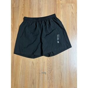 TREIGN Women's Black Athletic Running Shorts Size M‎ Elastic Waist Zip Pockets